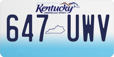 KY license plate 647UWV