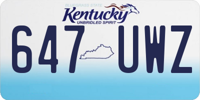 KY license plate 647UWZ