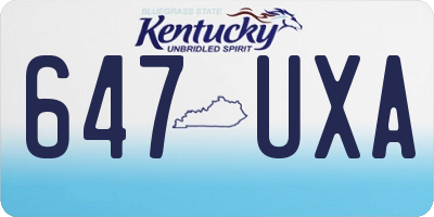 KY license plate 647UXA