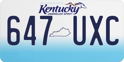 KY license plate 647UXC