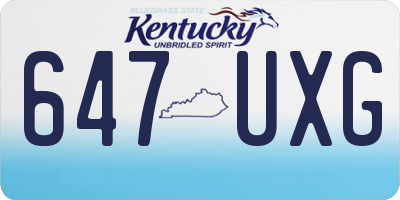 KY license plate 647UXG