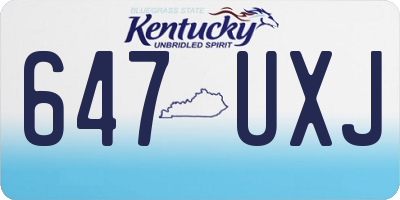 KY license plate 647UXJ