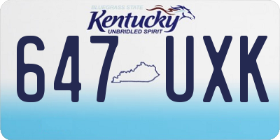 KY license plate 647UXK