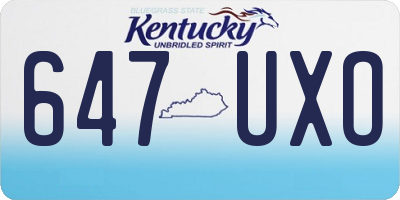 KY license plate 647UXO