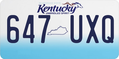KY license plate 647UXQ