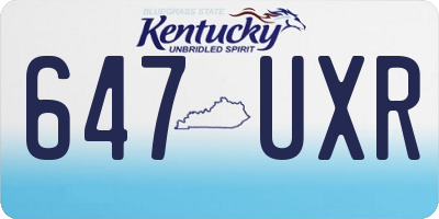 KY license plate 647UXR