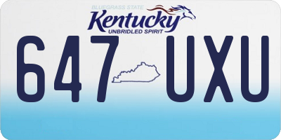KY license plate 647UXU
