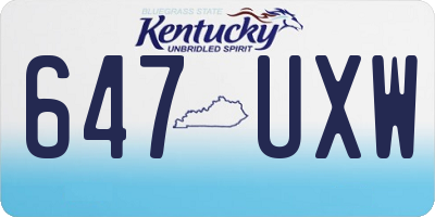 KY license plate 647UXW