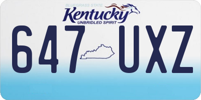 KY license plate 647UXZ