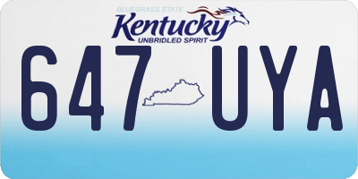 KY license plate 647UYA