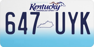 KY license plate 647UYK