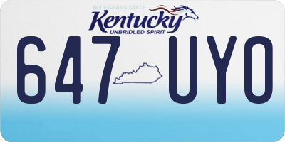 KY license plate 647UYO
