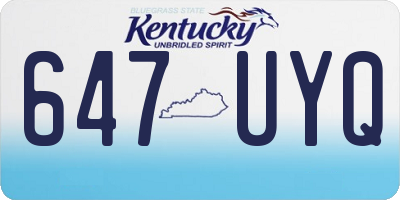 KY license plate 647UYQ