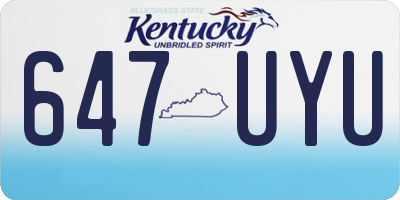 KY license plate 647UYU