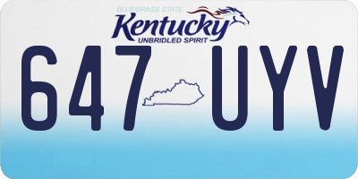 KY license plate 647UYV