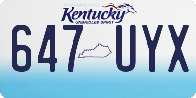 KY license plate 647UYX
