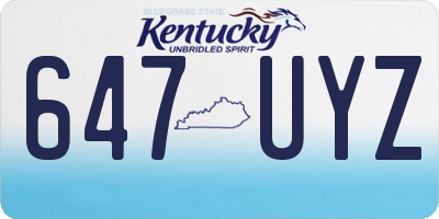 KY license plate 647UYZ