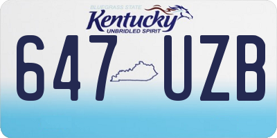 KY license plate 647UZB