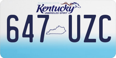 KY license plate 647UZC