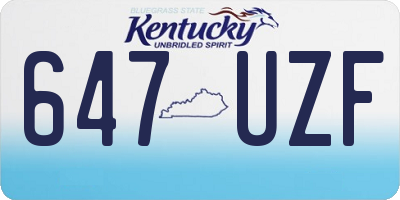 KY license plate 647UZF