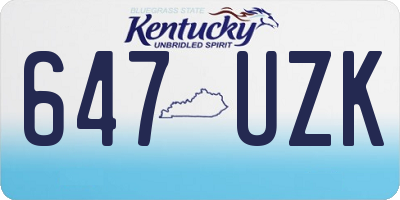 KY license plate 647UZK