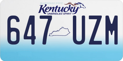 KY license plate 647UZM