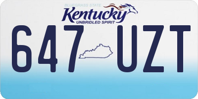 KY license plate 647UZT