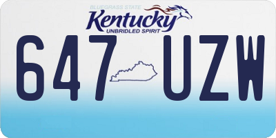 KY license plate 647UZW