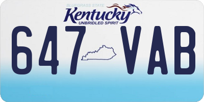 KY license plate 647VAB