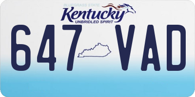 KY license plate 647VAD