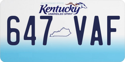 KY license plate 647VAF