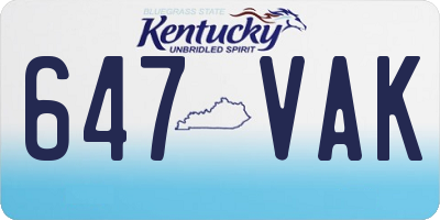 KY license plate 647VAK