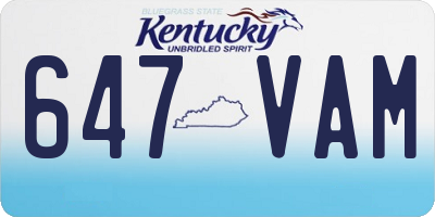 KY license plate 647VAM