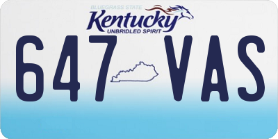 KY license plate 647VAS