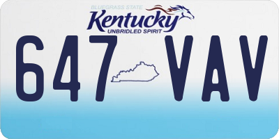 KY license plate 647VAV