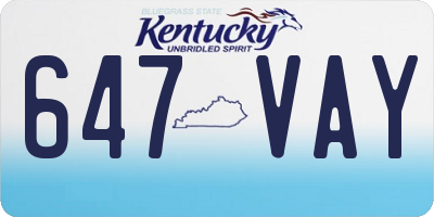 KY license plate 647VAY