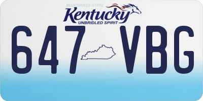 KY license plate 647VBG