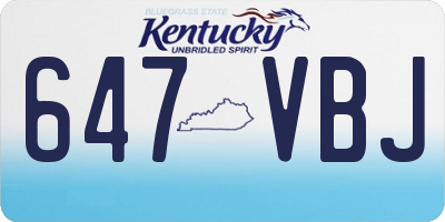 KY license plate 647VBJ