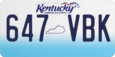 KY license plate 647VBK