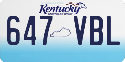 KY license plate 647VBL
