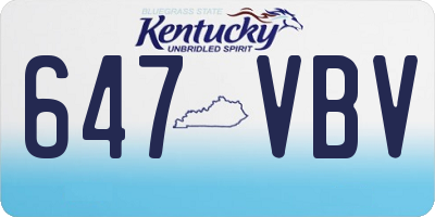 KY license plate 647VBV