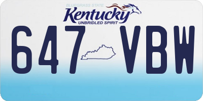 KY license plate 647VBW