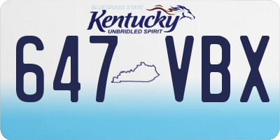 KY license plate 647VBX