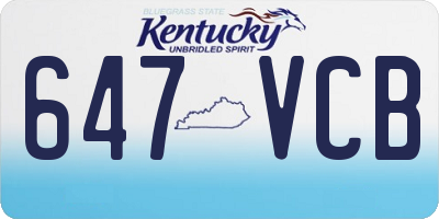 KY license plate 647VCB
