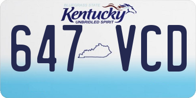 KY license plate 647VCD