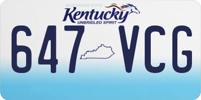 KY license plate 647VCG