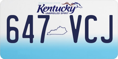 KY license plate 647VCJ