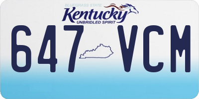 KY license plate 647VCM