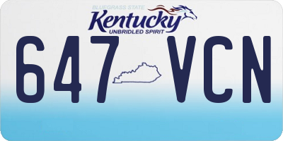KY license plate 647VCN