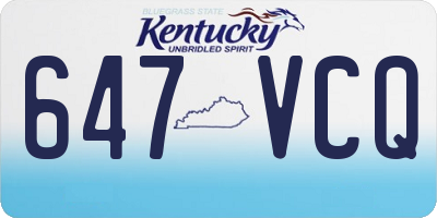KY license plate 647VCQ